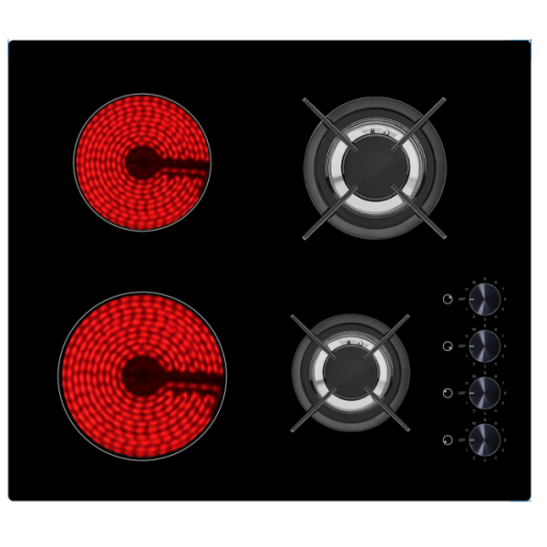 Four Burner Combined Electric 2 Induction Mix 2 Vitro-ceramic Hybrid Hob - Image 10