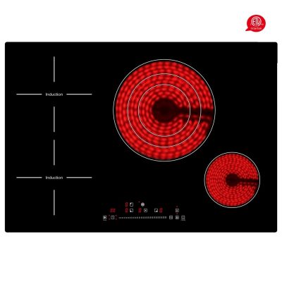 Four Burner Combined Electric 2 Induction Mix 2 Vitro-ceramic Hybrid Hob