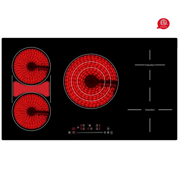 Four Burner Combined Electric 2 Induction Mix 2 Vitro-ceramic Hybrid Hob - Image 2