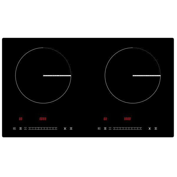 Hotel Household Used Metal Housing 2 Burner Built-in Induction Cooker