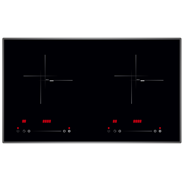 730*430mm Electric Built-in Crystal Plate 2 Head Induction Hob