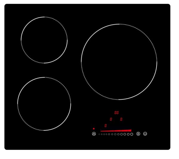 3 Burners Flex Cooking Zone Ceramic Glass Electric Hob Induction Cooktop - Image 5