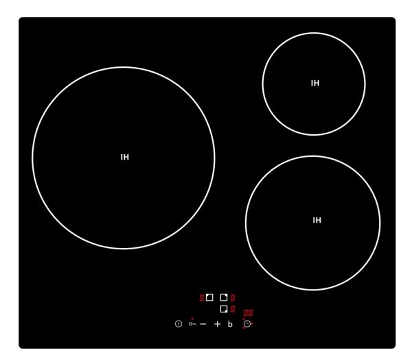 3 Burners Flex Cooking Zone Ceramic Glass Electric Hob Induction Cooktop - Image 4