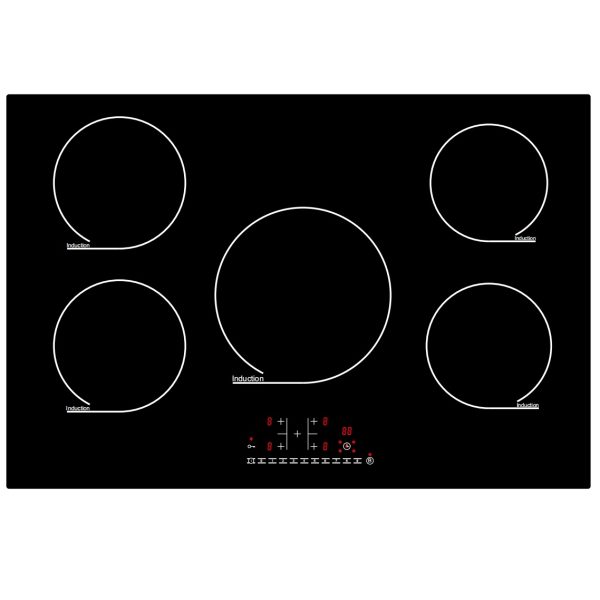 30 Inch 8000W 5 Five burners kitchen induction cooker