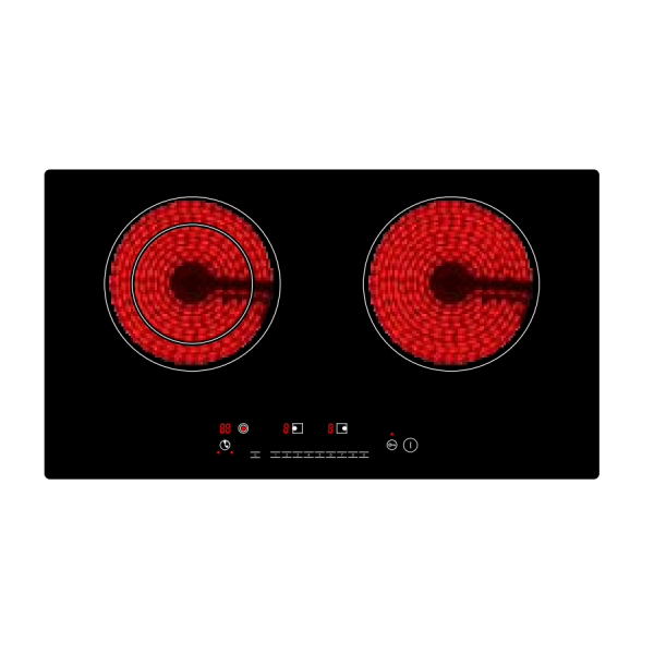 Domino 2 High Light Zone Double Burner Electric Infrared Vitro Ceramic Hob - Image 6