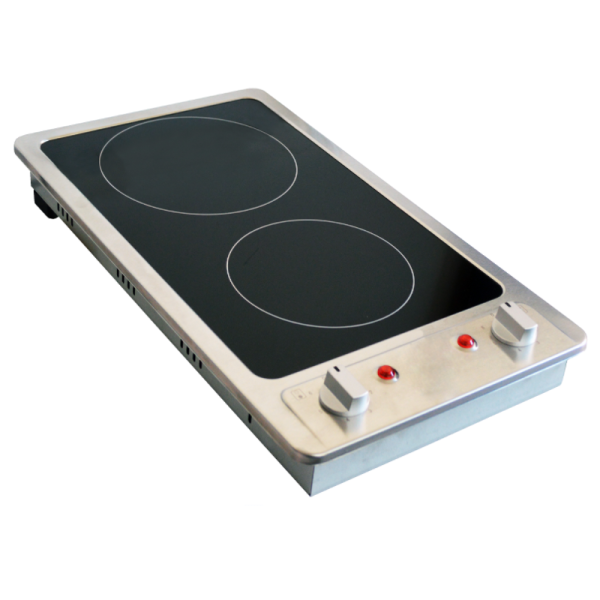 Domino 2 High Light Zone Double Burner Electric Infrared Vitro Ceramic Hob - Image 3