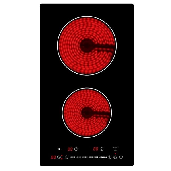 Domino 2 Burner Vitro Ceramic Cooktop with Dual Ring Zone