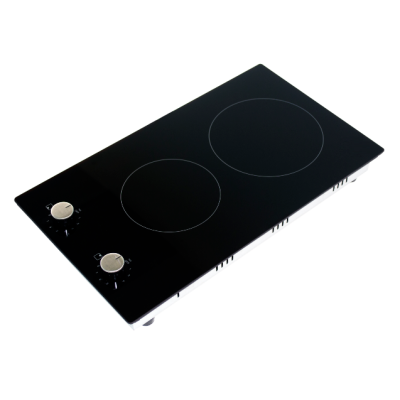 Double Burner Temp Control Ceramic Glass Electric Cooktop with Knob Control