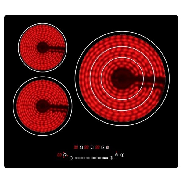 3 High Light Cooking Zones Electric Vitro Ceramic Cooktop