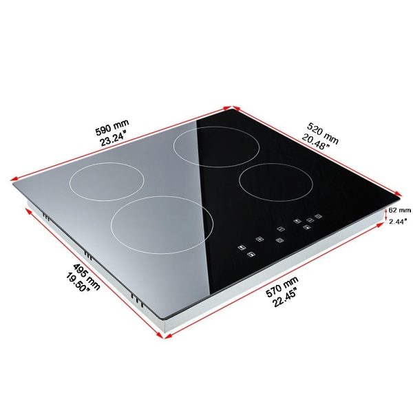 60CM 4 Zone Vitro Ceramic Cooktop - Image 4