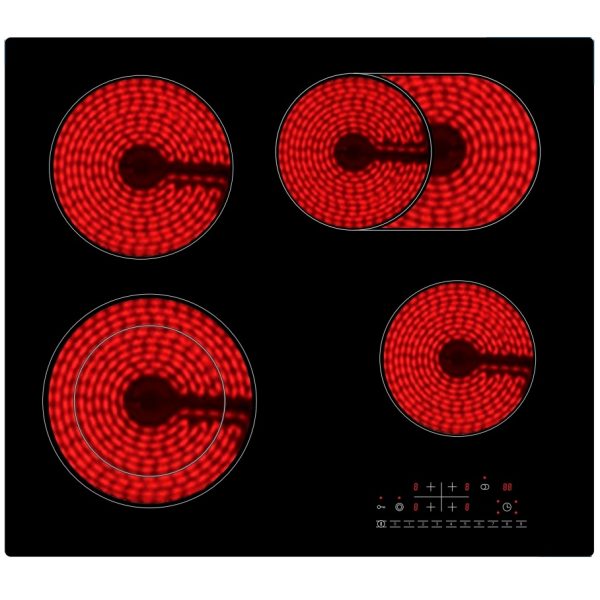 4 Burner Large Electric Radiant Glass Ceramic Cooktop Black Built In Ceramic Hob