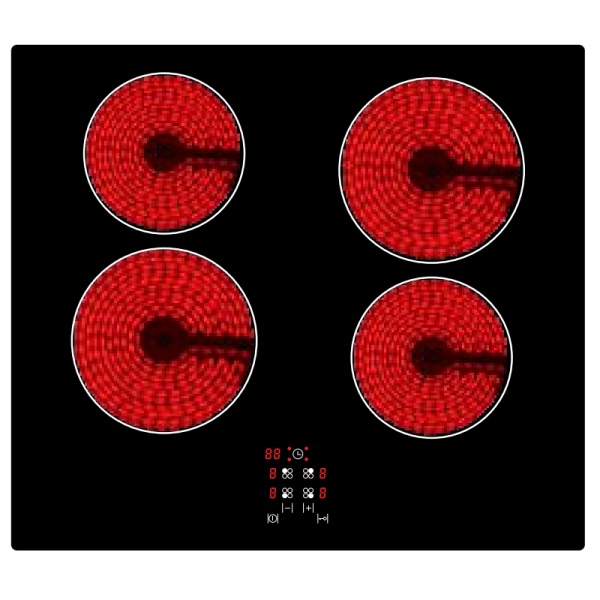 Ceramic Glass 220v 240v 4 Burner Radiant Infrared Electric Induction Top Cooker