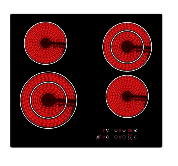 Black Vitroceramic Glass Radiant Zone 4 Burner Electric Cooktop - Image 3