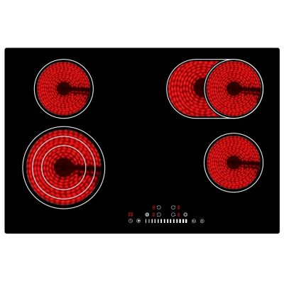 Radiant 4 Burner White Smoothtop 30" Built-in Ceramic Electric Stove Cooktop