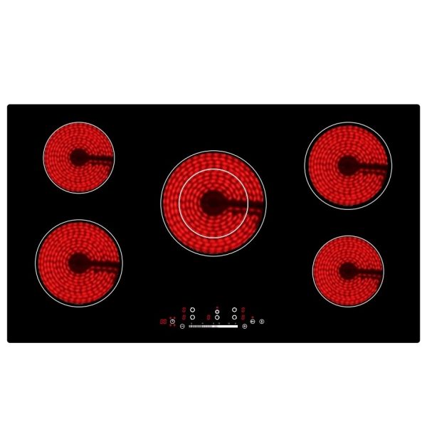 90cm 5 burner Ceramic glass Radiant Electric Cooktop 5 Cooking Zones